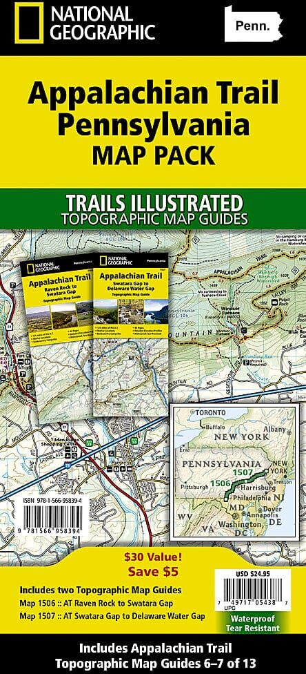 Cartes de randonnée - Appalachian Trail : Pennsylvanie (lot de cartes)   National Geographic