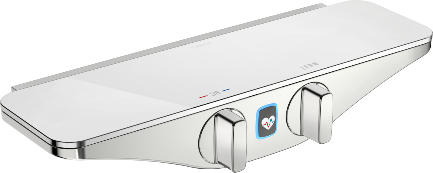 Hansaemotion thermostat de douche 5863017282 AP, fonctionnement à piles, Hansa sécurité Hansa chrome / blanc