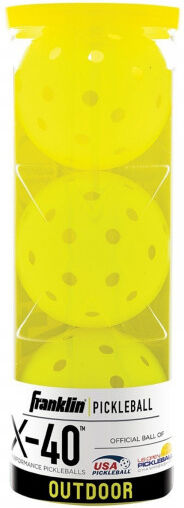 Franklin X-40 Outdoor Pickleball Balls Optic Yellow Pack of 100