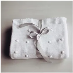 Ooh Noo, Babydecke, - Popcorn Baby Blanket - White - 75x95 cm (95 x 75 cm)