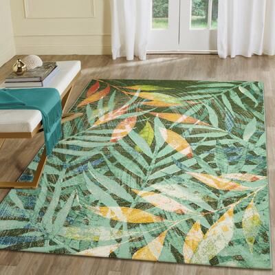 Lush Decor Marina Leaves Indoor/Outdoor Rug