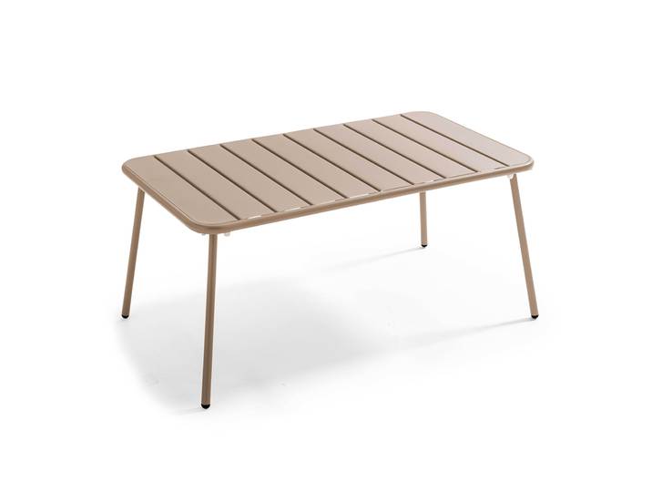 Oviala - Table basse de jardin rectangulaire en métal 90x50x40 cm