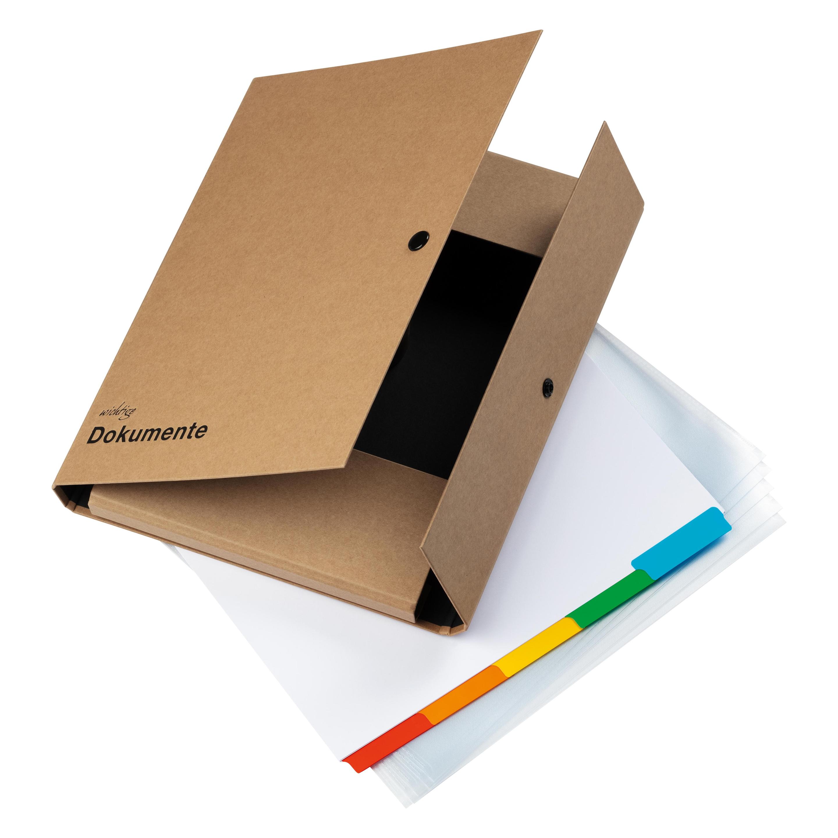 Pagna Dokumentenmappe 2-Ring-Mechanik Kraftpapier Natur (A4, 1x) (30500-11)