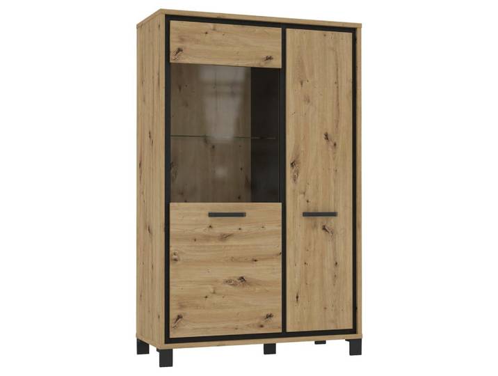Highboard mit Glaselement 102 cm Trondheim, Eiche Dekor