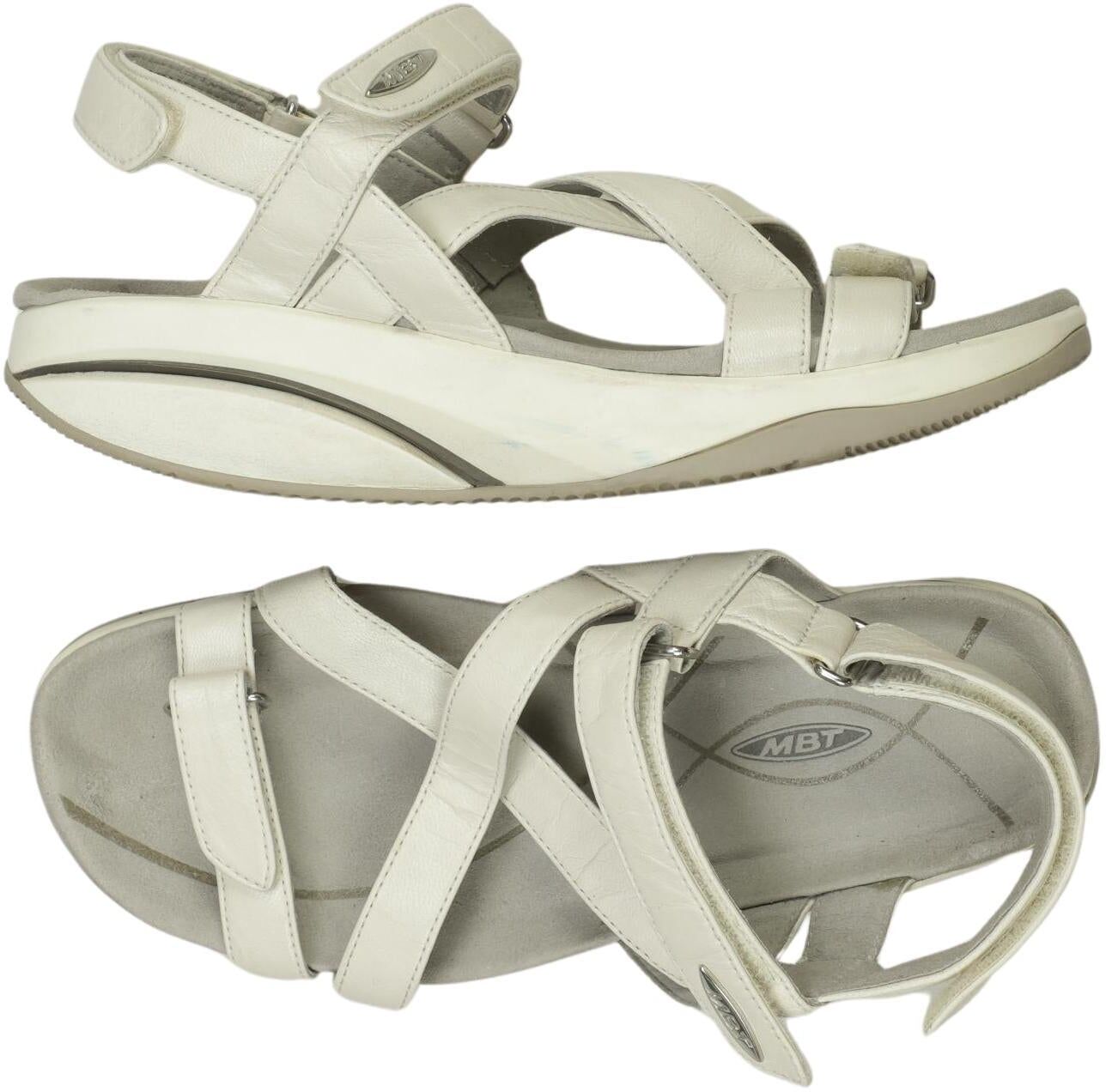 MBT Damen Sandalen, Weiß, Gr. EU 36, Leder - Second Hand