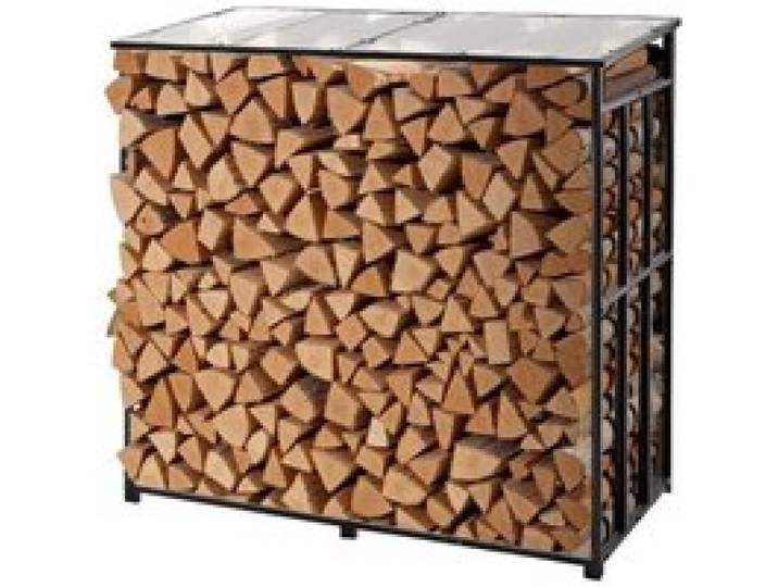 VEVOR Metalen haardhoutrek, 143x70x143 cm, haardhoutrek, houtopslag, max. belasting 300 kg, haardhoutrek, haardhoutopslag, stapelhulp voor veranda's, patio's en tuinen