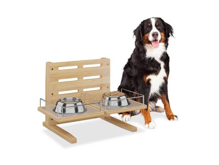 Relaxdays Futterstation für Hunde höhenverstellbar