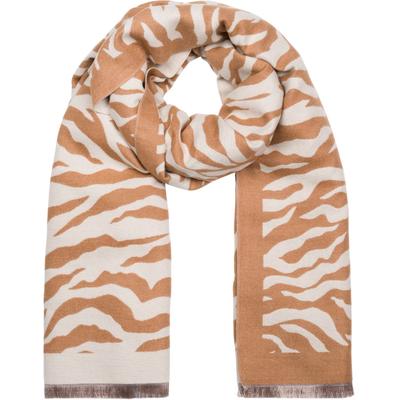 Schal STYLEBREAKER "Schal mit Zebra Muster", Damen, beige (beige, braun), Obermaterial: 80% Viskose CV. 20% Baumwolle CO., Modisch, Modetücher Schal