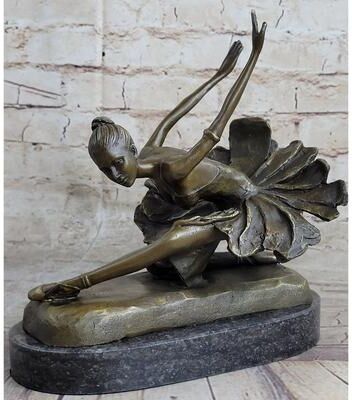 Bronzhaus Original Bronze Statue Free As Bird Ballerina Dancer Art Deco Marble Figurine Nr