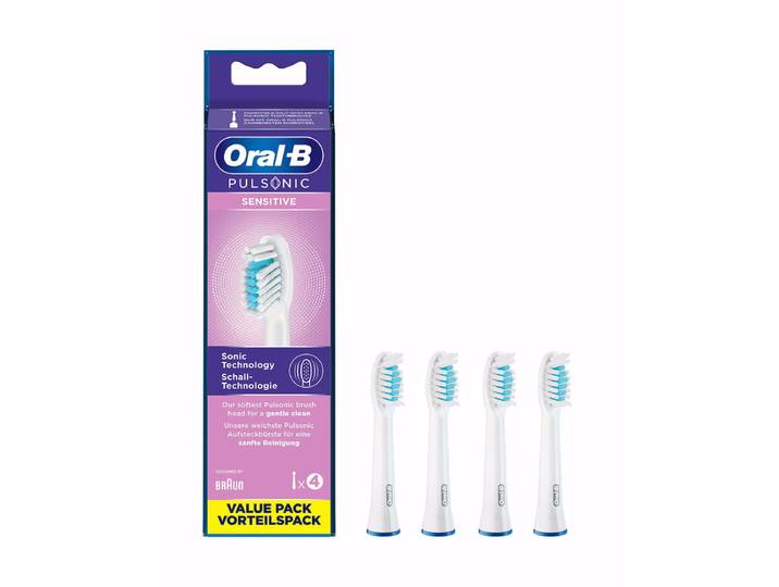 Oral-B Pulsonic Sensitive 4St Ersatzzahnbürsten – Ersatzbürste/Zahnpflege Zubehör – weiss