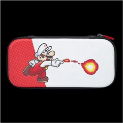 PowerA Schlankes Etui für Nintendo Switch oder Lite (OLED-Modell, Mario Fireball, offiziell lizenziert) (Switch), Weiteres Gaming Zubehör, Weiss, Rot