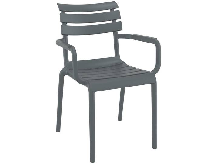 CLP Gartenstuhl Kunststoff Dunkelgrau, 58x85x59 cm, Gartenmöbel, Gartensessel, Gartenstühle