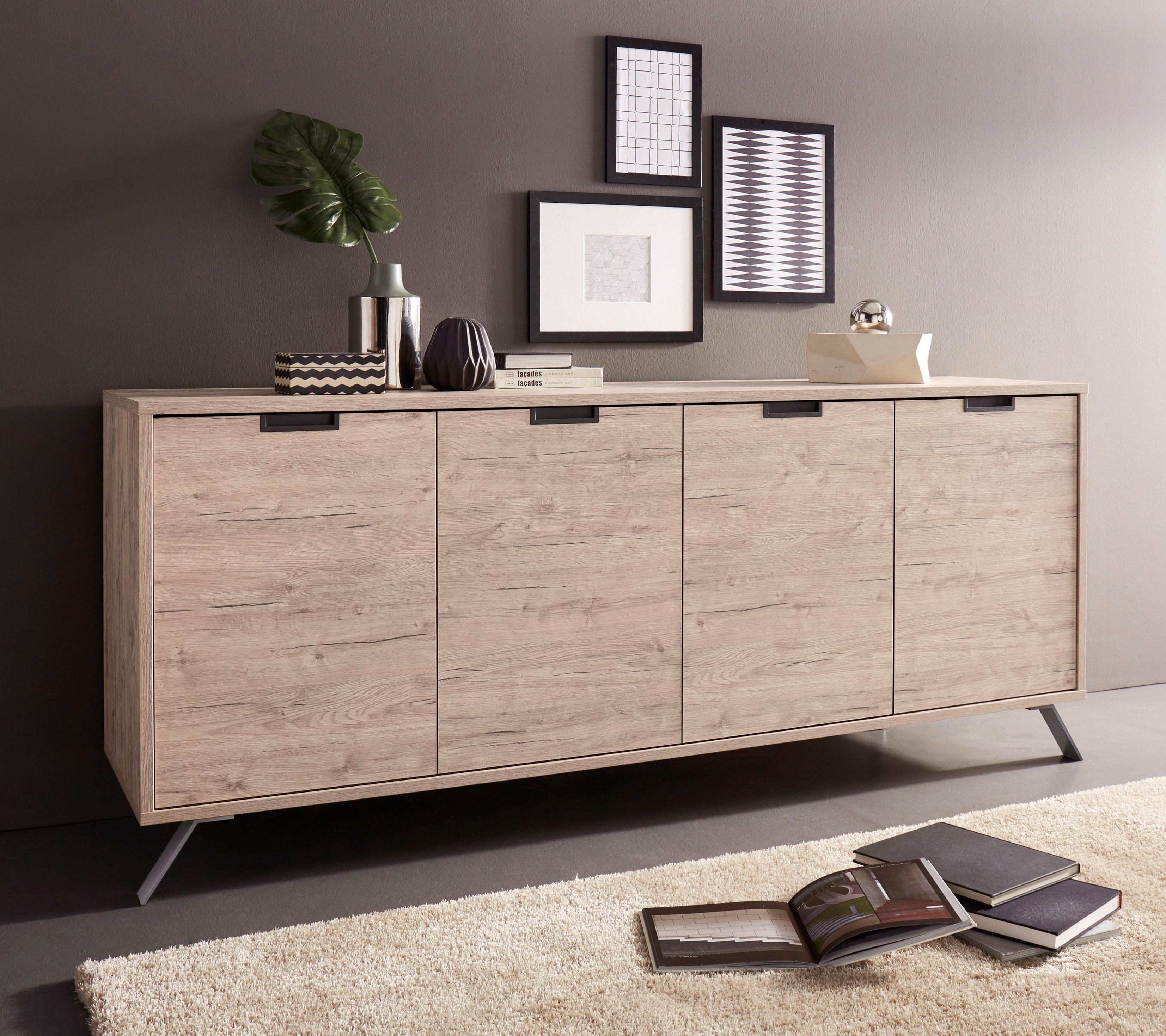 Sideboard HOME AFFAIRE "Palma", braun (eichefarben), Sideboards, Sideboard, Breite 206 cm eichefarben Einheitsgröße