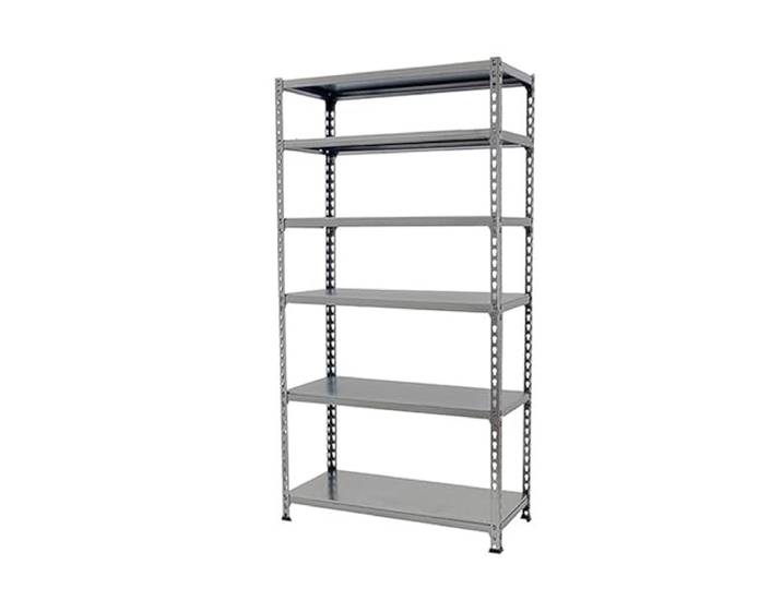 Simon Rack Metallregal 2500x1100x500 mm - Simonclick 6 Höhen, Metallablage, Biegepunkt 200 kg, Korrosionsschutzlackierung, Klicksystem-Montage, Grau