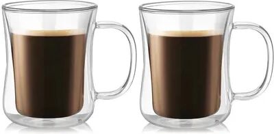 Multicon Wholesale Hub Heat Resistant Double Wall Glass Cup Set, Handmade Transparent Beer Coffee Tea Whiskey Mug Drinkware 2pcs 220ml