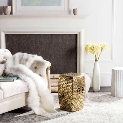 SAFAVIEH Jasmine 19-Inch Ceramic Garden Stool, Gold