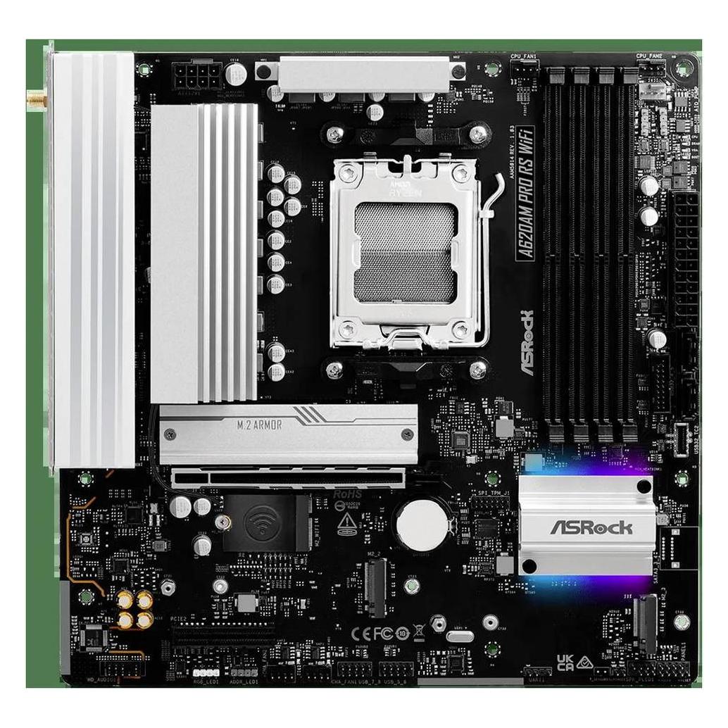 AsRock A620AM Pro RS WiFi AM5 mATX HDMI/DP DDR5 retail (AM5, AMD A620, mATX) (90-MXBSW0-A0UAYZ)