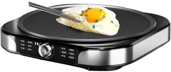 WAN Elektrische Pannenkoekenmaker Crêpe Plaat met Antiaanbaklaag - 40 cm - Zilver