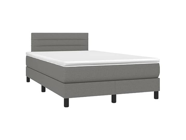 PUGYNBK Boxspringbett, 120 x 190 cm, Dunkelgrau Verstellbares Kopfteil, Taschenfederkernmatratze, mittelharte Unterstützung, Lattenrost