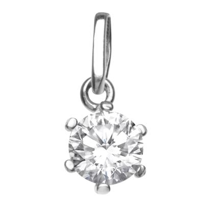 Kettenanhänger OSTSEE-SCHMUCK "Ostsee-Schmuck Anhänger Folina 6 mm Anhänger Folina 6 mm", weiß, Schmuckanhänger, Damen, 16x7mm, Silber 925 (Sterlingsilber), 0,9 g, Kettenanhänger