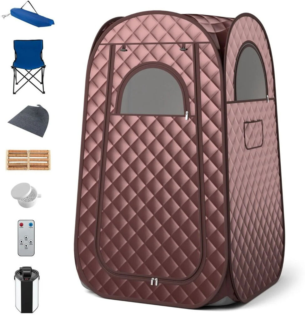 Luch 1 - Person Indoor Portable Traditional Steam Sauna with Remote Control Blue/Black 1