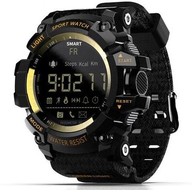 Everyday Crate Lokmat MK16 Waterproof Smart Watch With LCD Display Bluetooth Fitness Tracker And Message Notifications gold