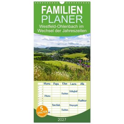 Familienplaner 2027 - Westfeld-Ohlenbach im Wechsel der Jahreszeiten mit 5 Spalten (Wandkalender, 21 x 45 cm) CALVENDO