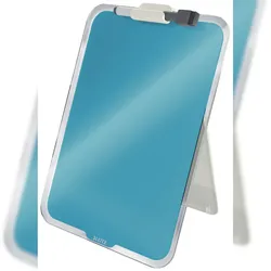 LEITZ Desktop-Notizboard Cosy, A4, blau, Sicherheitsglas, trocken abwischbar, inkl. Marker mit Wischer und Stifthalter