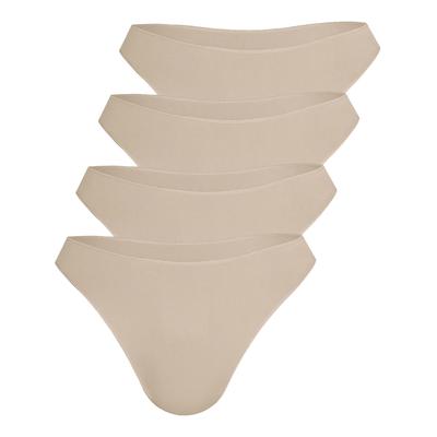 String SASSA "4er Sparpack Damen String Classic Pants", Damen, Gr. 46, beige (beige beige), Obermaterial: 92% Polyamid PA. 8% Elasthan EL., Unterhosen String
