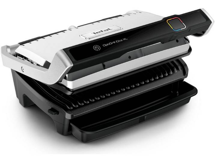 Tefal Kontaktgrill OptiGrill Elite XL, spülmaschinengeeignete Platten, 2200 W, Countdown zum Grillergebnis, Grillboost für Grillstreifen, GC760D