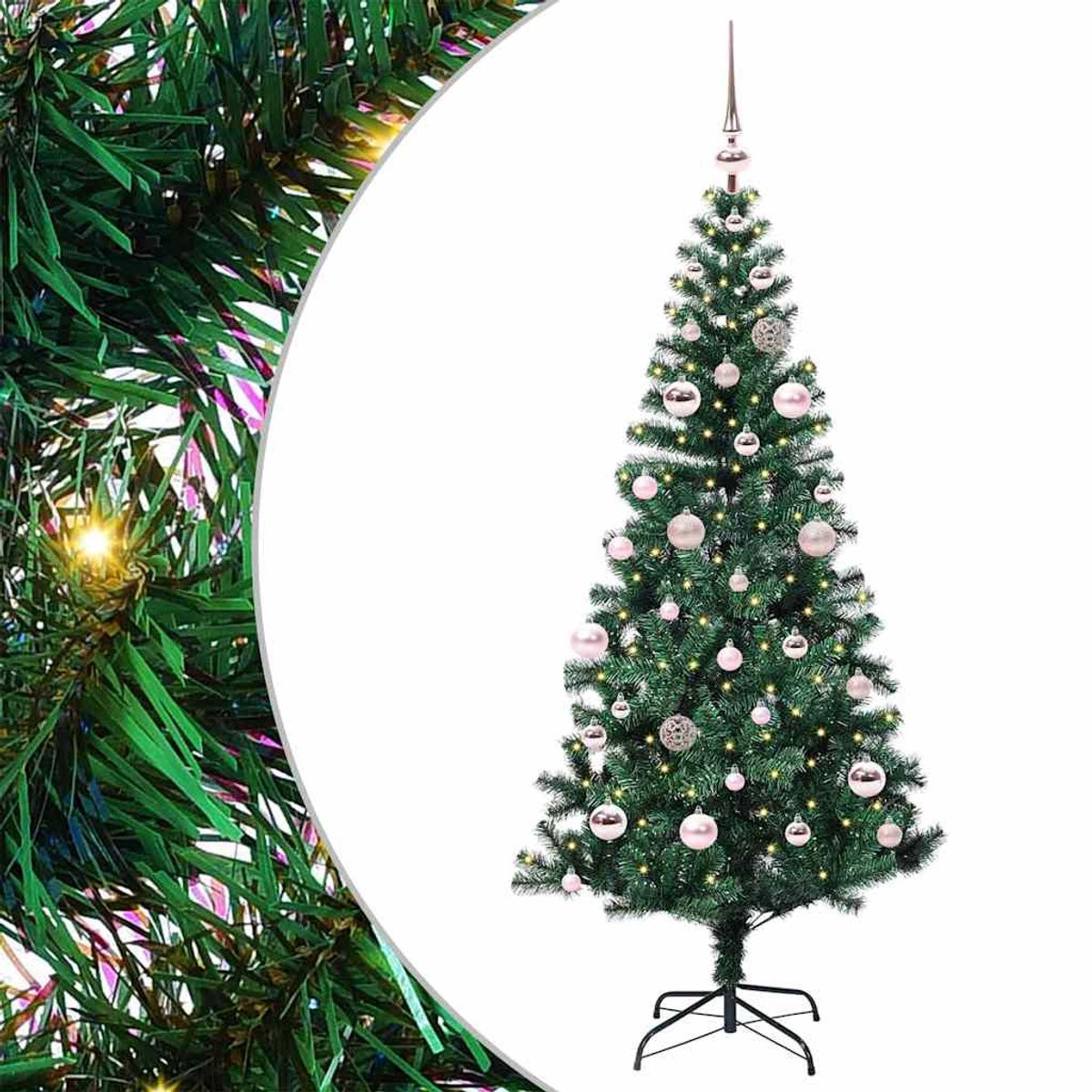 vidaXL Voorverlichte Kerstboom met LED-verlichting, Groen, 150 cm