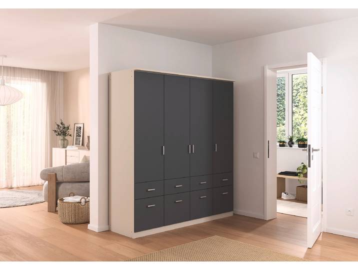 Drehtüren-/Kombischrank Bremen 181cm Grau/Beige/Graumetallic/Kaschmir ohne Spiegeltür/-en