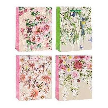 Rozette Handtasche mit Glitzerblumen 31x40x12cm Mix ROSETT (1x) (42127386)