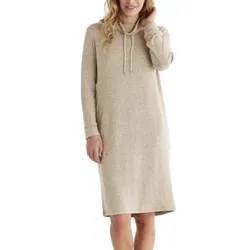 Damella Knitted Long Sleeve Lounge Dress Beige Small Damen
