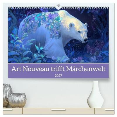 Art Nouveau trifft Märchenwelt (hochwertiger Premium Wandkalender 2027 DIN A2 quer), Kunstdruck in Hochglanz