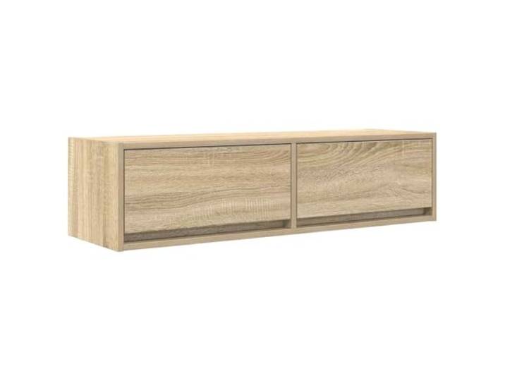 KUPTYERFG TV-Schrank Hängend Sonoma-Eiche 100 x 31 x 25,5 cm Platzsparendes Hängeboard für Wohnzimmer und Schlafzimmer. Mit 2 Schubladen für geordnete Aufbewahrung von Elektronik.
