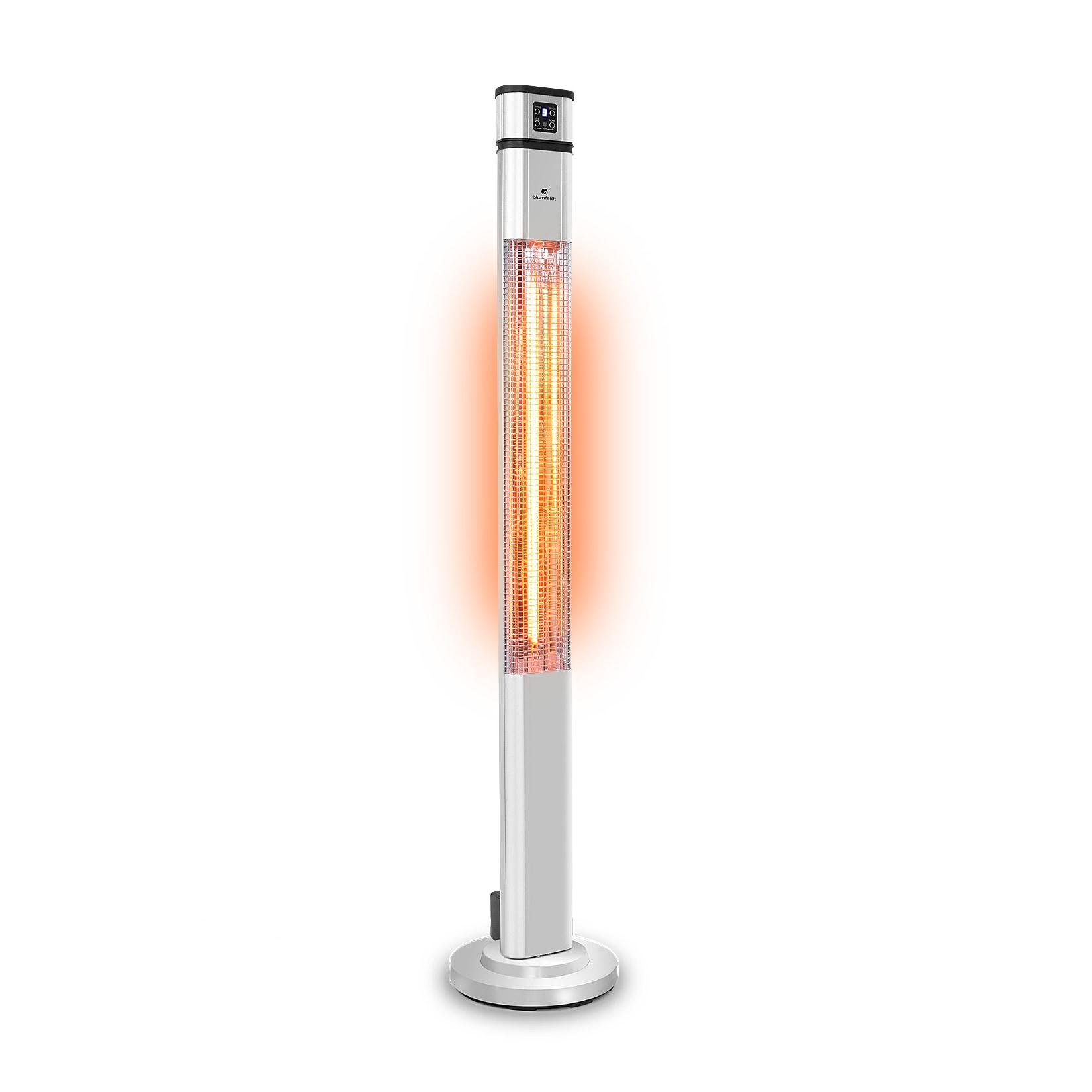 Heat Guru Plus Infrarot-Heizstrahler 2000W 3 Heizstufen Fernbedienung Silber