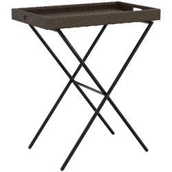 vidaXL Tabletttisch Klappbar Braun 65x40x75 cm Poly Rattan