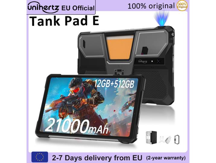 Unihertz 8849 TANK PAD E tablette projecteur robuste Android 50MP 120Hz 21000mAh 512GB 24GB Pad 10.95 pouces tablette de téléphone 2025 4G G99