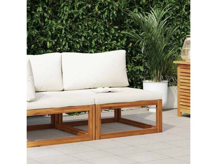 1 PC Canapé central sectionnel siège de milieu et coussin blanc crème Bois d'acacia LL5243