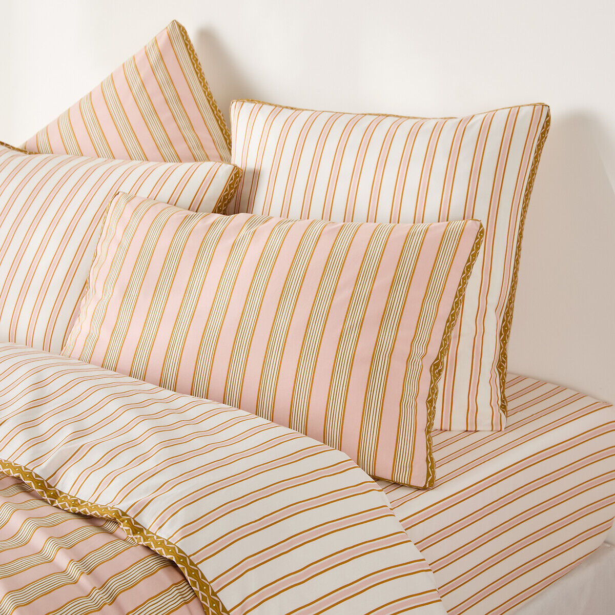 LA REDOUTE INTERIEURS Drap-housse en percale de coton bonnet 30 cm, à rayures, Alison