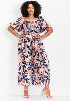 Plus Size Women's Annabelle Jumpsuit by Avenue in Sunset Tropical (Size 18)