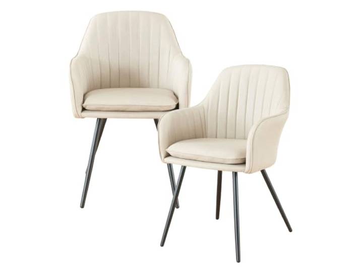 Helloshop26 Set mit 2 Esszimmerstühlen, Wohnzimmer, modernes Design, Küche, 86 x 57 x 59 cm, Beige 03_0009625
