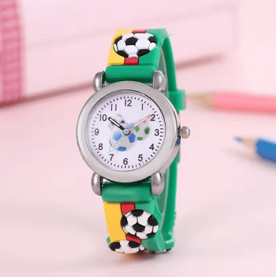 Inspire Essentials Kids Football Cartoon Quartz Watch Fun Learning Style green