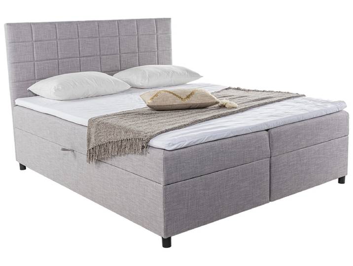 Boxspringbett TOMA hellgrau 160x200cm halbfest