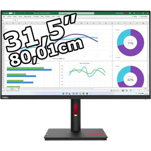 Lenovo Monitor ThinkVision T32h-30, 31,5 Zoll, WQHD 2560 x 1440 Pixel, 4 ms, 60 Hz