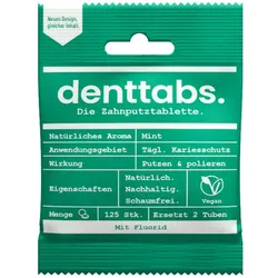 DENTTABS Zahnputztabletten stevia-mint 125 St