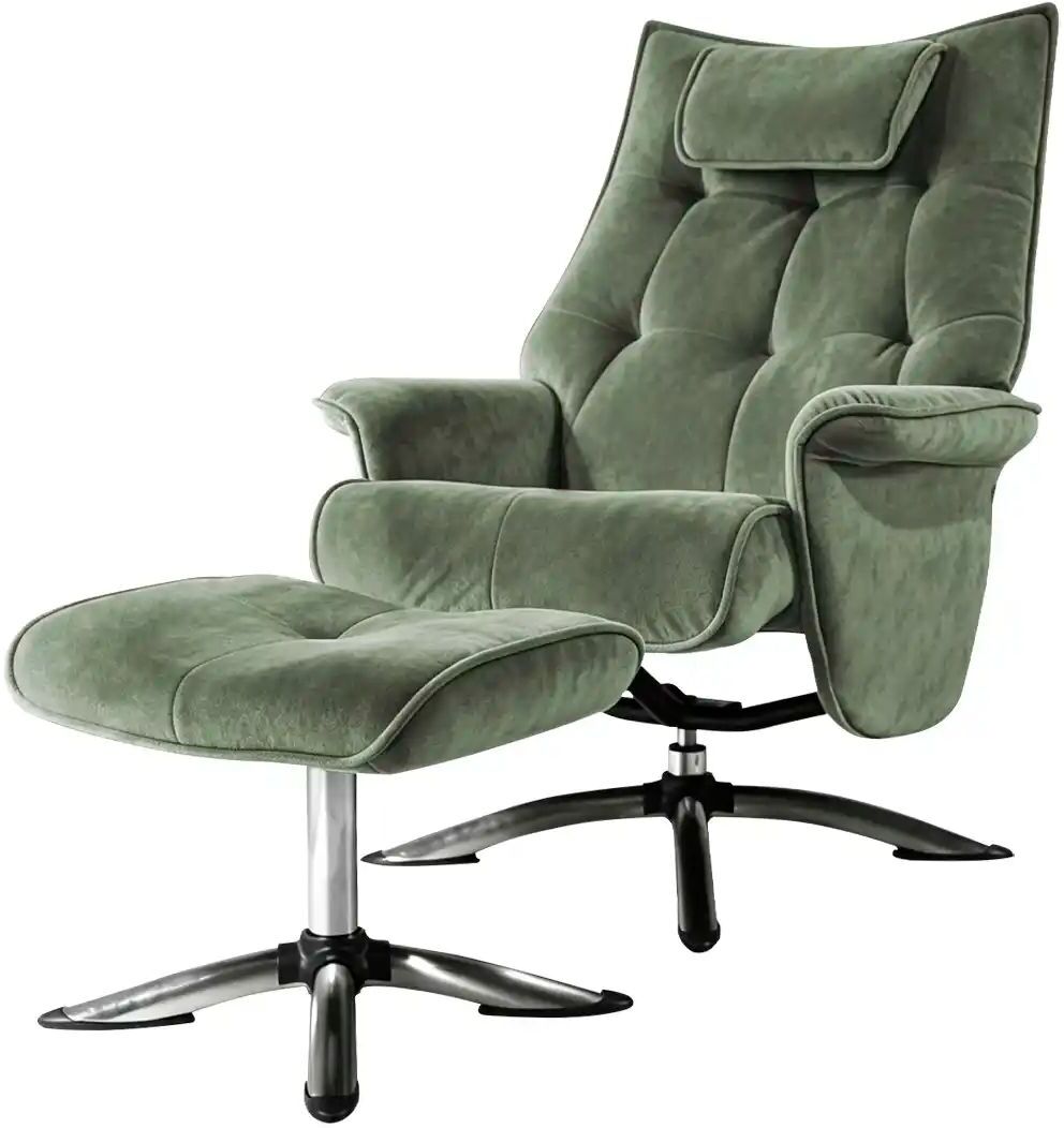 Höffner Relaxsessel mit Hocker Betsy ¦ grün