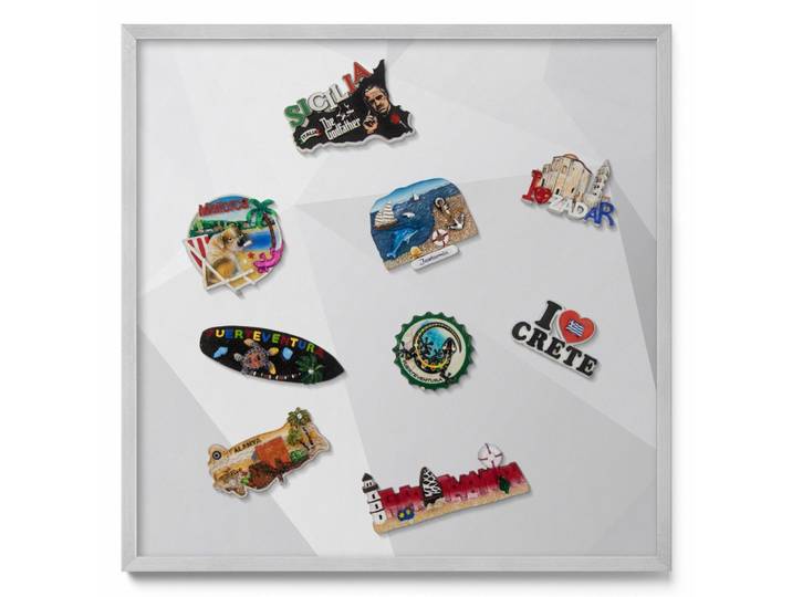MAGNETTAFEL 50x50 cm silberner Rahmen – Regelmäßiges Ornamentmuster