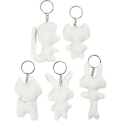 Creativ Company Schlüsselanhänger aus Stoff, H 6-10 cm, 5 Stk